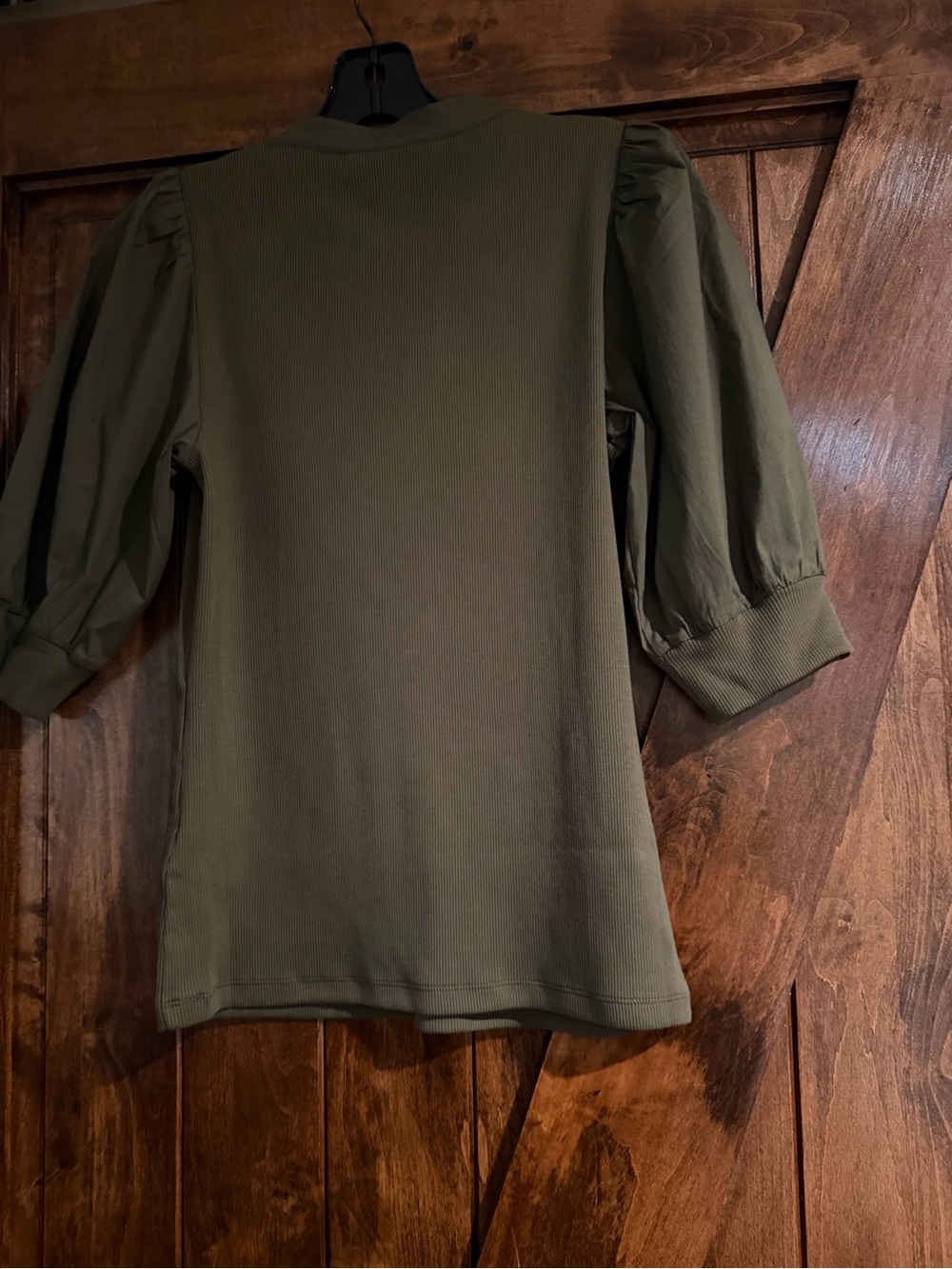 Veronica Beard Coralee Henley Top in Cypress - Picture 8 of 9